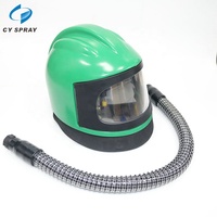 Casque de sablage de haute qualité pour sablage, casquette de protection verte pour sablage