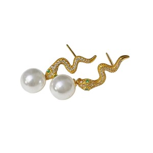 Boucles d'oreilles en argent DIY WENCHI modèle 10812 22449, perles de 9 à 13 mm, bijoux en argent S925, accessoires pour oreilles, perles, design serpent spirituel - Product Image 5