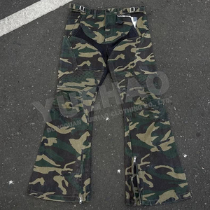 Custom Streetwear Detachable Loose Wide Leg Baggy Short Jorts Flared Tactical <strong>Camo</strong> Camouflage Carpenter <strong>Trousers</strong> <strong>Cargo</strong> Pants <strong>Men</strong> - Product Image 2