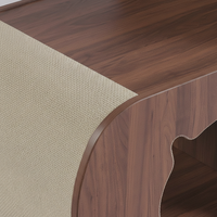Table d'appoint console moderne en bois pour animaux de compagnie avec roulettes, lit pour chat et rangement, idéale pour salon et hôtel