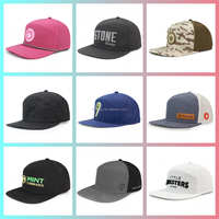 Casquette de sport unisexe HS15 imperméable à 6 panneaux à visière plate avec logo brodé personnalisé, style hip-hop urbain, pour usage extérieur