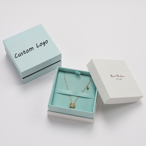 High Quality Luxury Velvet Insert Custom Logo Cardboard Ring Necklace Jewelry Gift Box Square <b>Pattern</b> Premium Packaging - Product Image 2