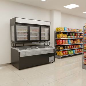 Vitrine Réfrigérée Verticale de Supermarché avec Porte Vitrée, Réfrigérateur et <span class=keywords><strong>Congélateur</strong></span> Combinés - Product Image 3