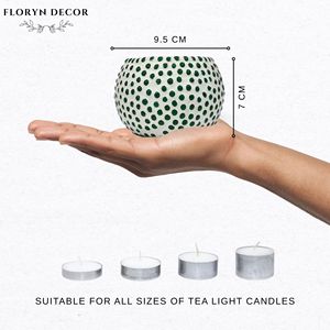 Handcrafted Green Dot Mosaic Glass Jar Soy Wax Scented <b>Candle</b> Premium Home Fragrance <b>Candle</b> for Festive Decor <b>Gifts</b> Wholesale - Product Image 3