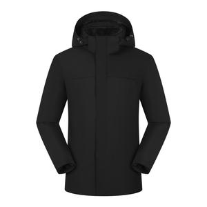 Veste coupe-vent à capuche pour homme, personnalisée OEM, imperméable, demi-zip, noire, pour la course à pied - Product Image 2