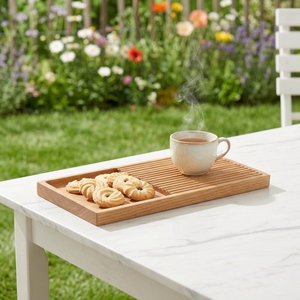 Plateau à thé en bois de frêne moderne et minimaliste, design plat, résistant à la chaleur, écologique, durable, sans BPA, passe au lave-vaisselle, pour service à thé Kung Fu - Product Image 1