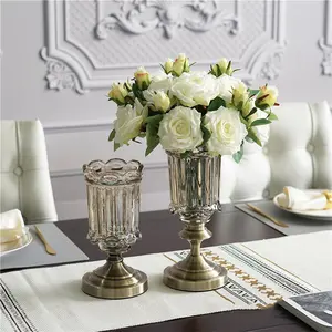 Europäische klassische Glasvase Blumen-Tischvase Vintage Heimdekoration Hochzeitsvase