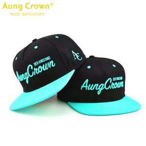 Aung Crown High Quality 5 Panel Unisex Acrylic Classic Snapback Caps Custom 3D Embroidery Logo <strong>Flat</strong> Bill Hip Hop Snapback <strong>Hat</strong> - Product Image 1