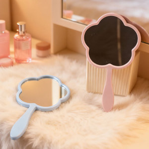 Zonyin New Arrival Flower Shape Handheld Single-Sided Makeup <strong>Mirror</strong> <strong>Plastic</strong> Travel <strong>Mirror</strong> Print Custom for Promotional - Product Image 6