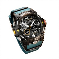 Nouvelle montre de plongée intelligente SMAEL 8055 lumineuse 2023, chronographe, chronomètre, date, alarme, unisexe, sport, tonneau 51 mm, 3ATM/5ATM