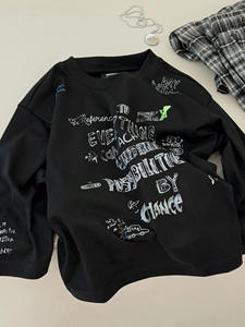 Camiseta de Manga Larga de Algodón para Niños, Primavera 2026, Nuevo Estilo, Estilo Urbano Genial, Top para Niñas, Estilo Coreano, <span class=keywords><strong>Ropa</strong></span> Casual Estampada y Holgada - Product Image 1