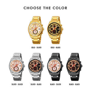 OEM/ODM reloj de hombre de negocios de acero inoxidable MOVIMIENTO DE CUARZO oro plata 6 pines dial de cristal 3ATM reloj impermeable de fábrica al por mayor - Product Image 2