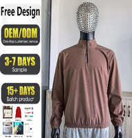 Sweat-shirts à col montant zippés pour hommes, marron, personnalisés, 100 % nylon, respirants, à manches longues, de haute qualité