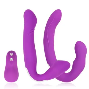 Erotische Strapless Strapon Dildo Draadloze Lesbische Dubbele Afstandsbediening Vibrator Seksspeeltjes Voor Vrouw Speelgoed Voor Volwassenen Seks Winkel