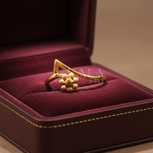 Elegant Lightweight 18K Solid Gold Floral Design <b>Ring</b> for Women <b>Indian</b> Made Wedding Party Anniversary Engagement or Gift - Product Image 3