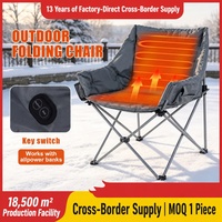Chaise de camping double chauffante pliable portable, siège d'extérieur rembourré en Oxford 600D pour camping, repas et atelier