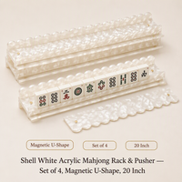 Support de Mahjong en Acrylique Blanc Scalloped Shell Usiné CNC, Perforé, Magnétique en Forme de U, 20 Pouces, Logo Personnalisé Xinshengli