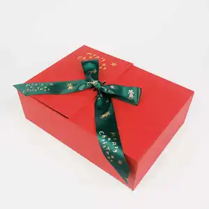 Kotak hadiah Natal kardus Natal stok lucu dengan tas kertas busur