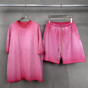 Ensembles courts pour hommes, tenues en 2 pièces, survêtements d'été tendance, chemises oversize délavées à l'acide, shorts amples, ensemble décontracté TS-5 - Product Image 5