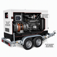 Groupe électrogène diesel JSST avec filtre à air 250 kVA 50 Hz, monté sur remorque, pour alimentation électrique extérieure