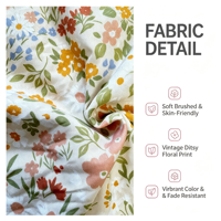 Tissu imprimé dispersé 100 % polyester à motifs floraux pour la literie et la décoration intérieure – Vente en gros