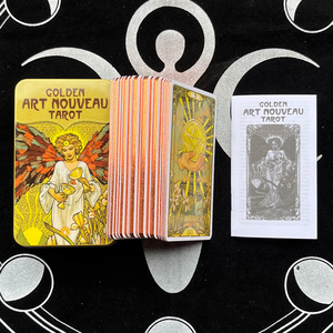 Oferta Especial: Cartas del <span class=keywords><strong>Tarot</strong></span> con Estampado Dorado en Caja de Hierro, Cartas del Oráculo en Inglés, Juego de Cartas - Product Image 2
