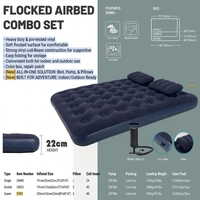 Matelas Gonflable Pliant Grand Format OEM avec Oreiller et Pompe Manuelle pour Utilisation Intérieure et Extérieure – Vente en Gros