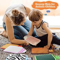 6 tapis sensoriels à texture animale, coussinets d'apprentissage tactiles multi-textures, jouets sensoriels apaisants pour la thérapie de l'autisme et le jeu sensoriel