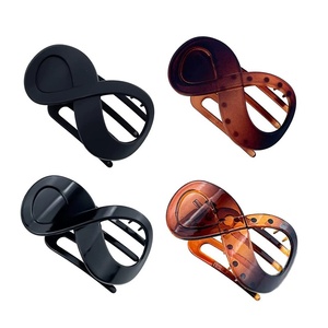 Pinza de pelo de plástico sin costuras, pinza de pico de pato para mujer, pinza de pelo grande para mujer y niña, horquillas simples, herramientas de estilismo, accesorios para el cabello - Product Image 1