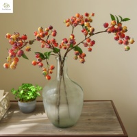Branche de baies artificielles 62 cm, tiges de baies artificielles résistantes aux UV, baies en mousse réalistes, écologiques, pour mariage, Noël, décoration de la maison