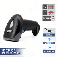 Lecteur de codes-barres 1D 2D QR portable USB sans fil très rentable en stock pour la gestion des paiements et des magasins