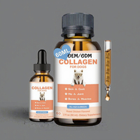 Complément alimentaire liquide au collagène pour chien, marque privée OEM/ODM, pour la santé des articulations, la peau, le pelage et la mobilité.