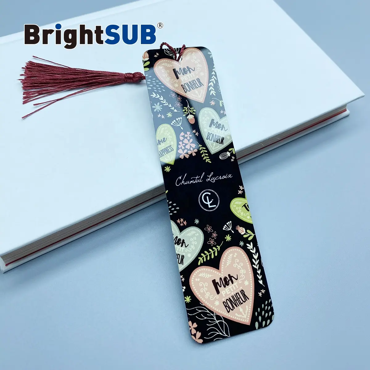 BrightSUB 0.75mm LS-CBM001 चमक सफेद बनाने की क्रिया एल्यूमिनियम बुकमार्क गर्मी हस्तांतरण फोटो मुद्रण योग्य sublimatable धातु बुकमार्क