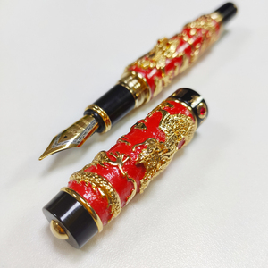 Jinhao Double Dragon <span class=keywords><strong>Penna</strong></span> Roller Blu Dello <span class=keywords><strong>Smalto</strong></span> del Cloisonne Artigianato per la Firma e la Raccolta di <span class=keywords><strong>penna</strong></span> stilografica - Product Image 4
