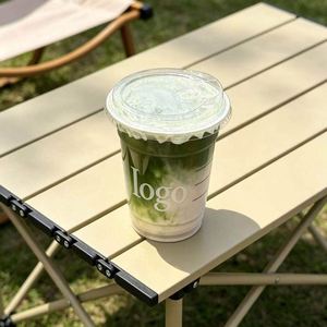 Gobelets en plastique transparent jetables PET de 16 oz pour thé à bulles matcha, soda, café glacé, avec logo personnalisé en relief/imprimé en sérigraphie - Product Image 3