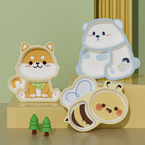 <span class=keywords><strong>Assiette</strong></span> à dîner divisée en silicone mignonne et de grande valeur pour enfants, anti-chute, écologique, pour la maison et la maternelle - Product Image 3
