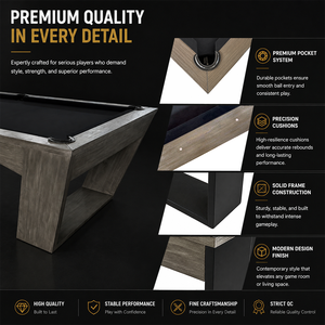 โต๊ะพูล MDF ขนาด 7 ฟุต 8 ฟุต ผลิตตามสั่งจากโรงงาน โต๊ะบิลเลียดทันสมัย สั่งซื้อจำนวนมาก อุปกรณ์กีฬาสำหรับห้องเล่นเกมที่บ้าน โต๊ะพูลบิลเลียด - Product Image 2