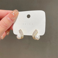 Boucles d'oreilles clous classiques tendance pour femme, couleur argent, double usage, pour mariage, soirée, boîte de nuit, bijoux simples