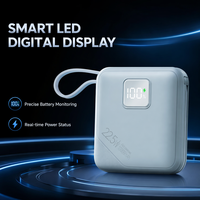 Nouvelle mini batterie externe 10000mah 22.5W PD 20w avec chargeur rapide intégré, câbles intégrés, type C, batterie externe portable pour téléphones mobiles
