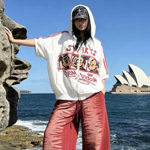 6679/Giacca <span class=keywords><strong>Oversize</strong></span> da <span class=keywords><strong>Donna</strong></span> con Cappuccio, Ricamo Cartoon e Graffiti, Preferita dai Fan, per Uso Quotidiano, Vendita Diretta dalla Fabbrica - Product Image 5