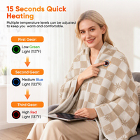 Couverture chauffante sans fil lavable en machine, alimentée par USB 5V, disponible pour le bureau