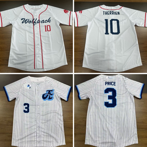 Seragam Tim Jersey Bisbol Kancing Penuh Garis Pin Kustom Kit Klub Nama dan Nomor yang Dipersonalisasi Pria & Remaja Raglan V-neck Unisex - Product Image 3