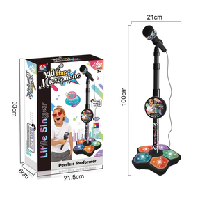 Jouet d'instrument <span class=keywords><strong>de</strong></span> musique multifonctionnel en plastique, support <span class=keywords><strong>de</strong></span> karaoké, jouet éducatif pour enfants, machine à chanter avec lumière - Product Image 4