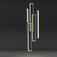 Lustre d'escalier en duplex de villa rectangulaire de luxe nordique lampes suspendues créatives modernes minimalistes