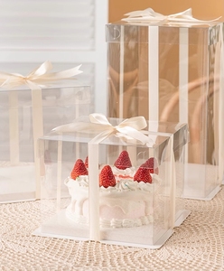 Boîte à Gâteau Personnalisée 4 6 8 10 Pouces Transparente Haute Luxe en Gros pour Anniversaire Emballage de Gâteau d'Invité - Product Image 4