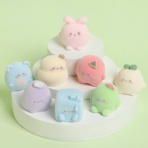 Bolas pequeñas de resina flocadas KI Chuangshem, lindas criaturas, animales, accesorios DIY, adornos para coche de escritorio, figuras - Product Image 4