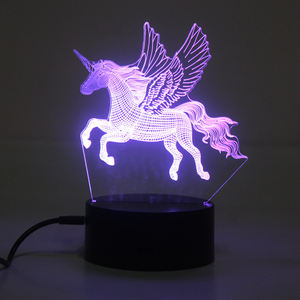 ไฟกลางคืน3d ลายม้าบินสุดสร้างสรรค์,โคมไฟรูปสัตว์มีสวิตช์สัมผัส7สีโคมไฟอนิเมะไฟ Led สำหรับเด็กไฟกลางคืน - Product Image 3