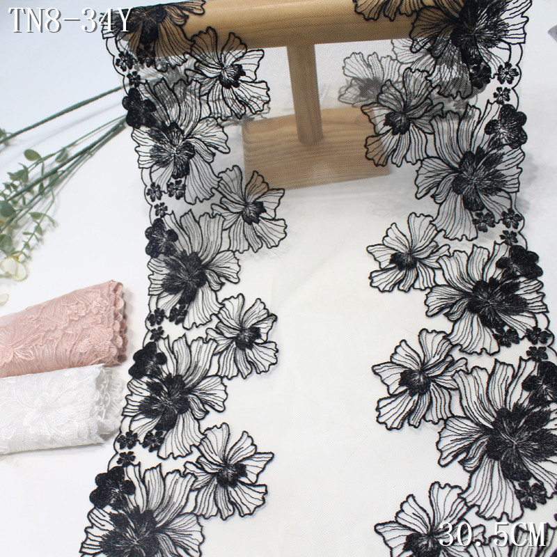 French Floral Chantilly Lace Fabric 33cm