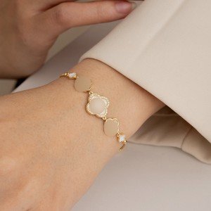 Bracelet en zircon à motif floral géométrique, réglable, bijoux pour femmes, cadeau, or et argent - Product Image 1