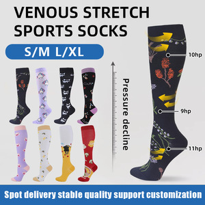 Chaussettes de compression d'été en <span class=keywords><strong>nylon</strong></span>, taille plus, 15-20 mmHg, design personnalisé, pour femmes et hommes, vente en gros - Product Image 2